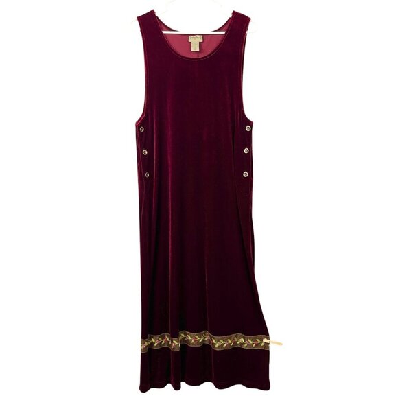 Y2K Velvet Stretch Sleeveless Midi Dress Womens M Romantic Dark Fairy Whimsygoth - Picture 1 of 8